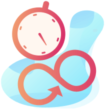 Picture of clock and infinity sign